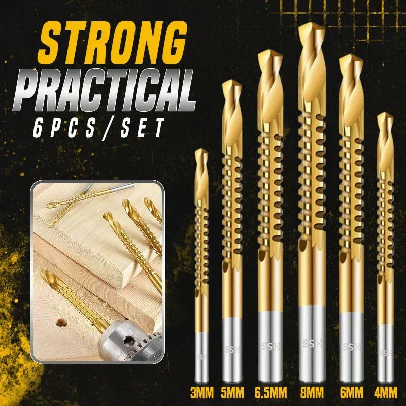🔥 50% OFF Today ⚡ 6-Piece Titanium Serrated Drill Bit Set