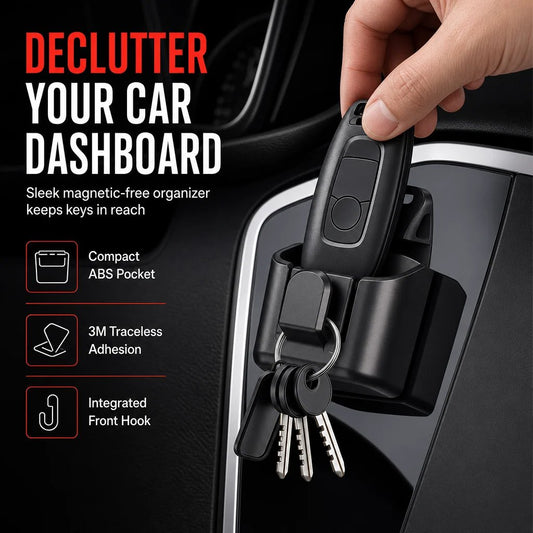 🔥 50% OFF Car Key Fob Holder 🚗 Dashboard Organizer with Card Slot & Hook