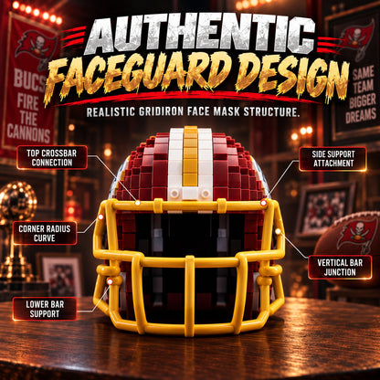Building Block Football Helmet 🏈– 300+ Piece Collectible Construction Set