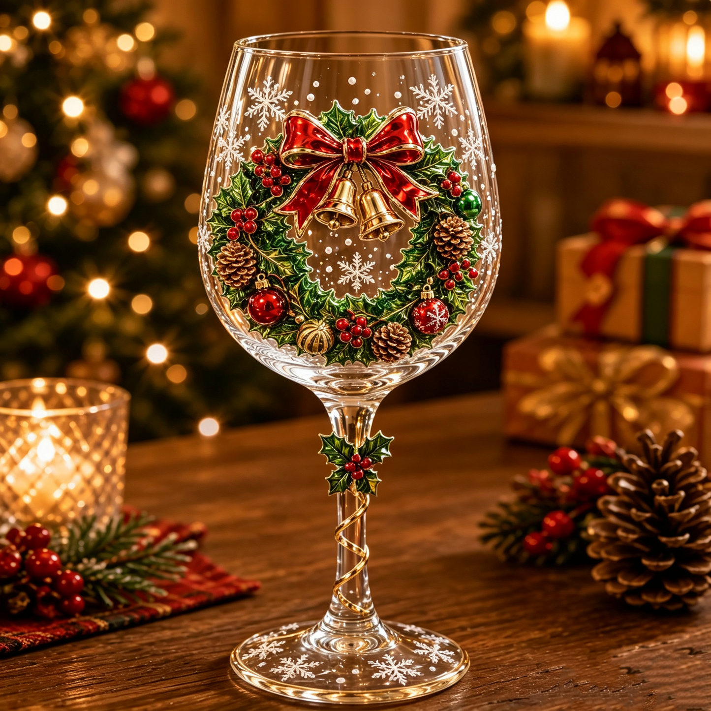 🎄 50% OFF 3D Christmas Glass Cup with Raised Holiday Artwork for Festive Drinks ✨