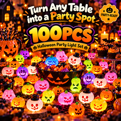 🎃 Colorful Glowing Mini Halloween Jack-O'-Lantern Pumpkin Night Lights Table Decor 🌈