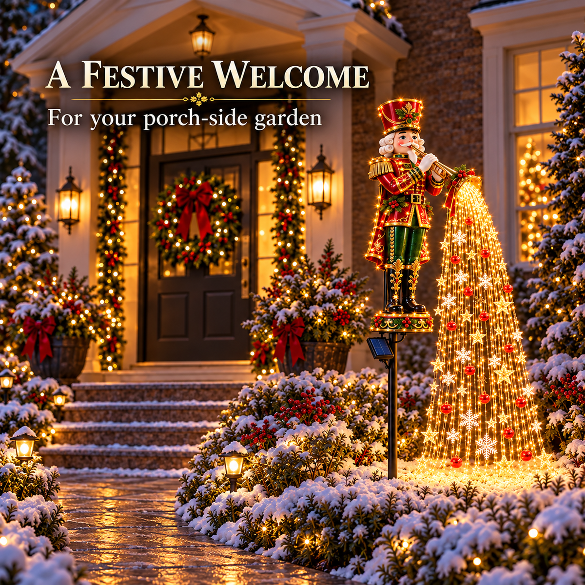 ⏰SAVE BIG 50% OFF ！⏰🎄Christmas Starlight Cascade – Solar LED Garden Stake Lights✨