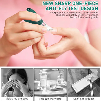 💚 3-Piece Nail Clipper Set 47% OFF 🦅 Wide Jaw & Long Handle for Thick Nails