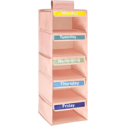 🎁 50% OFF TODAY 5-Day Hanging Clothes Organizer – Turn Closet Chaos Into Grab-and-Go
