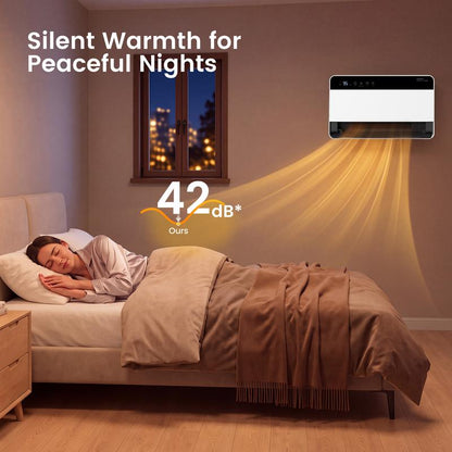 🔥 1500W Wall-Mounted Electric Heater 🏠 60° Swing & Remote Control