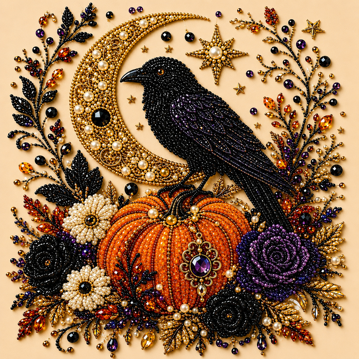 Halloween Ghost Diamond Painting Kit – Pumpkin Cat DIY Home Decor