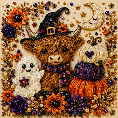 Halloween Ghost Diamond Painting Kit – Pumpkin Cat DIY Home Decor