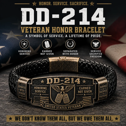 🎖️ Handmade DD-214 Veteran Honor Bracelet – "Earned, Not Given" Military Tribute 🇺🇸