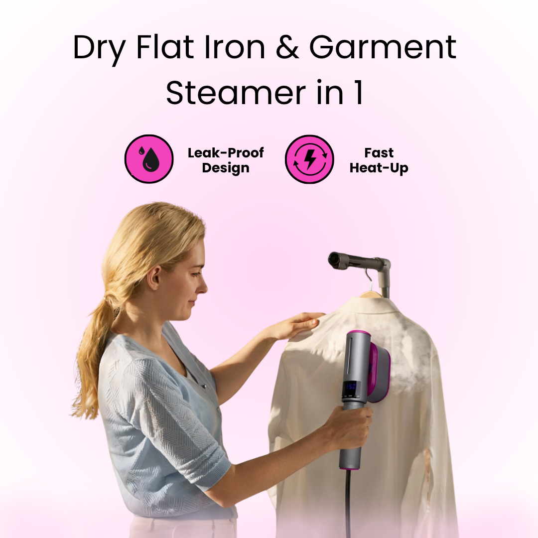 🔥 50% OFF Portable Clothes Steamer 👔 Wrinkles Gone in Just 5 Seconds
