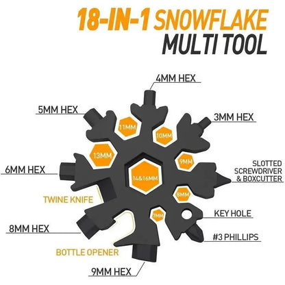 🔥 50% OFF 4 Pack-18-in-1 Snowflake Multi-Tool 🔧 Pocket Wrench, Screwdriver & Opener