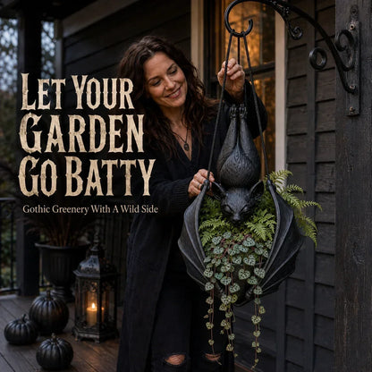 🦇 50% OFF Today 🌿 Gothic Hanging Bat Planter