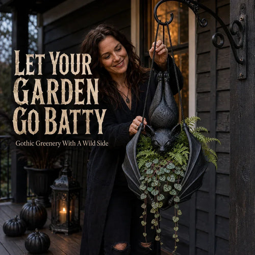 🦇 50% OFF Today 🌿 Gothic Hanging Bat Planter