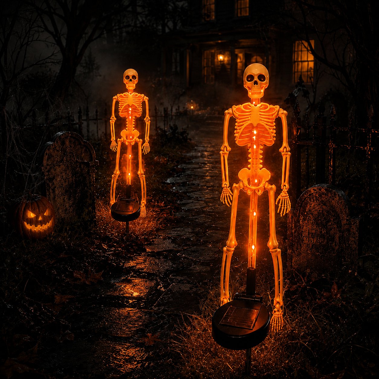 💀 Solar Skeleton Yard Stake – Halloween Outdoor Decor