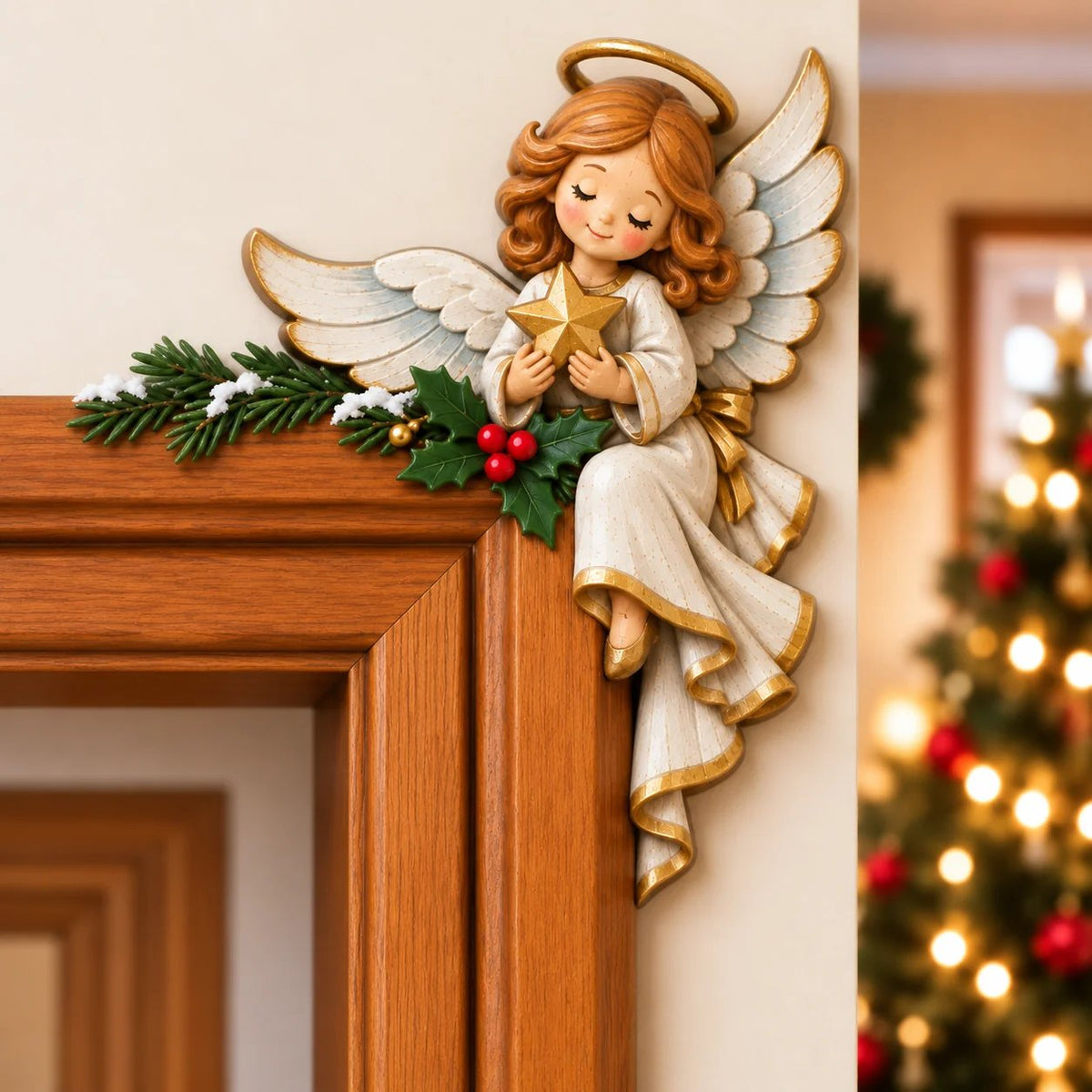 🎅Christmas Peekaboo Door Frame Corner Decor丨Size: 20 cm🎄