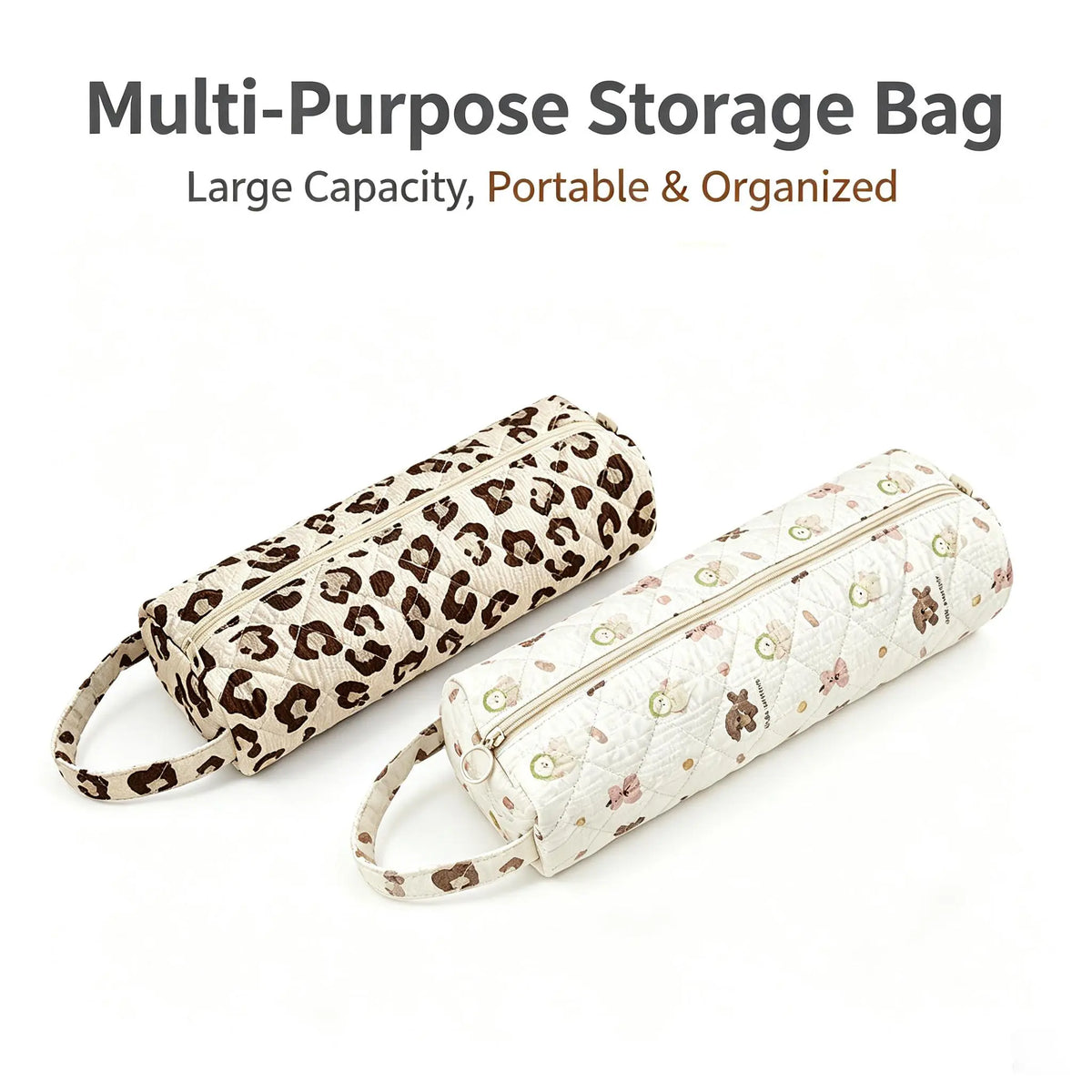 🔥 FINAL 50% OFF Quilted Multi‑Purpose Storage Bag, Portable Zipper Cosmetic Makeup Pouch 🎒