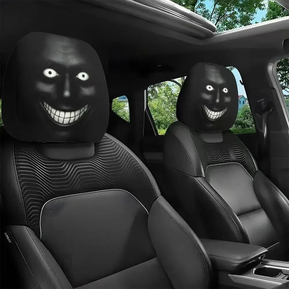 😆 Funny Cartoon Car Headrest Covers – 2PCS Universal Fit 🚗Spooky and funny car headrest covers