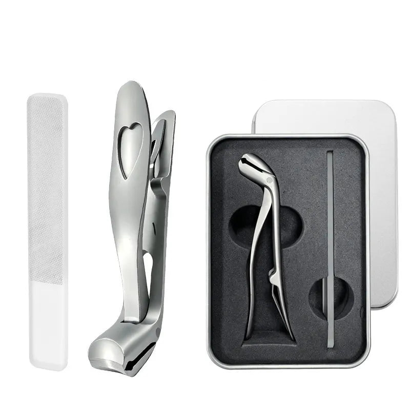 ✂️ Ergonomic Wide-Jaw Toenail Clipper with Anti-Splash Catcher for Thick Nails 🛡️