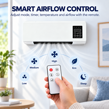 ⚡ FINAL SALE 50% OFF – Wall Mounted Fan & Heater With Remote Control