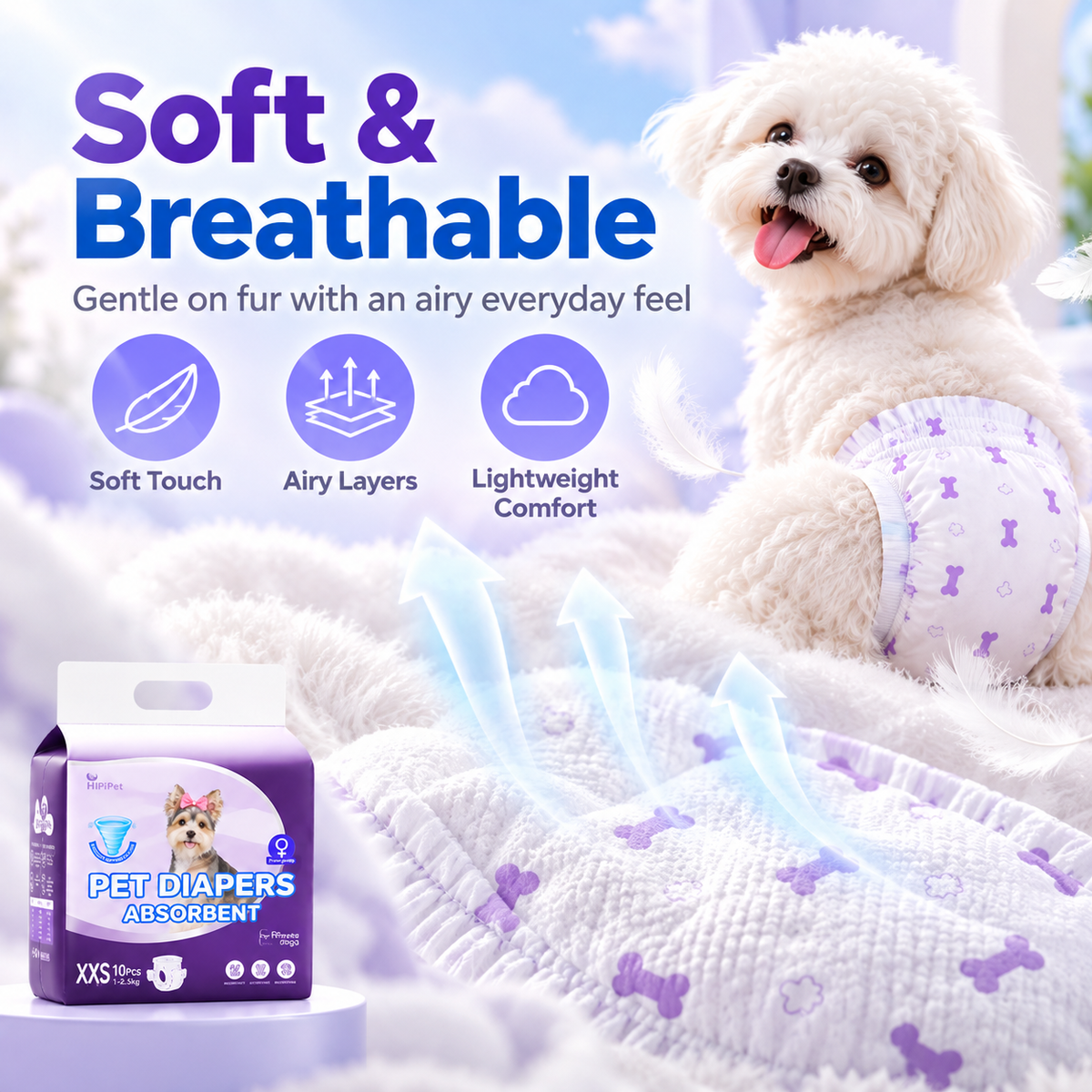 🐾 Leak-Proof Dog Diapers with Wetness Indicator for Heat & Incontinence 💜