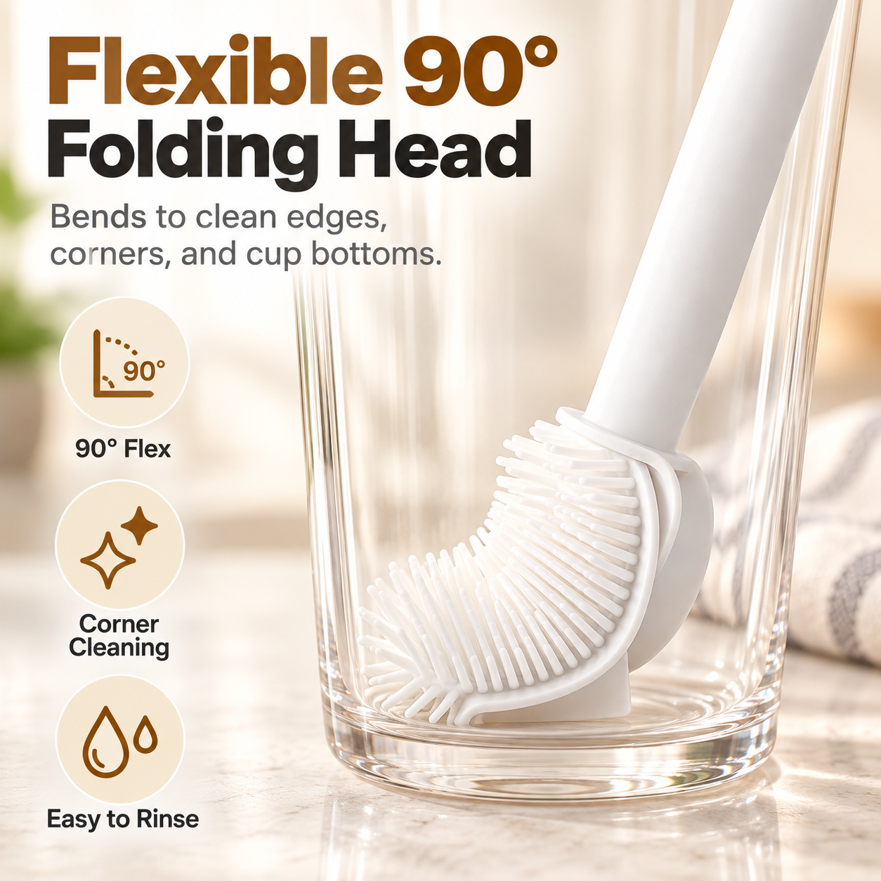 💥 49% OFF 4PCS Foldable Silicone Cup Cleaning Brush Set – Deep Clean Every Corner