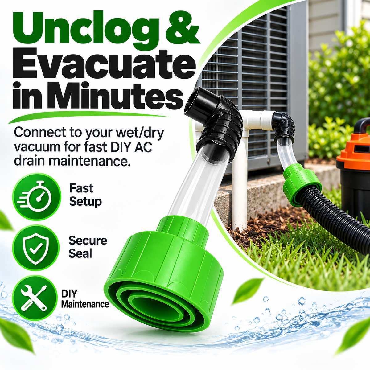 🔥 LAST CHANCE 49% OFF – AC Drain Line Cleaner Adapter for Fast DIY Maintenance