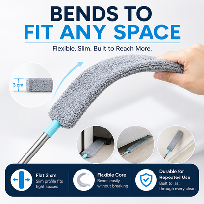 🔥49% OFF Flexible Flat Microfiber Duster – 3CM Slim Reach Cleaner