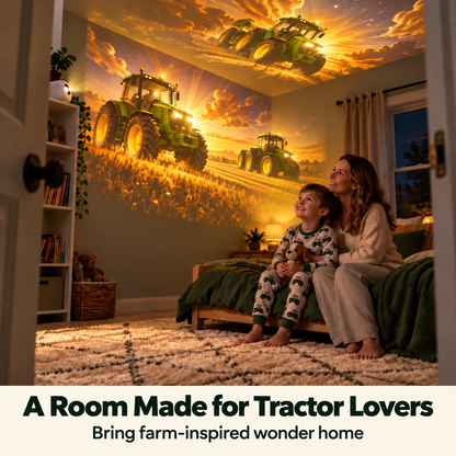 🚜 Kids Tractor & Countryside Harvest Sunset Night Light Projector with Remote Control 🌾