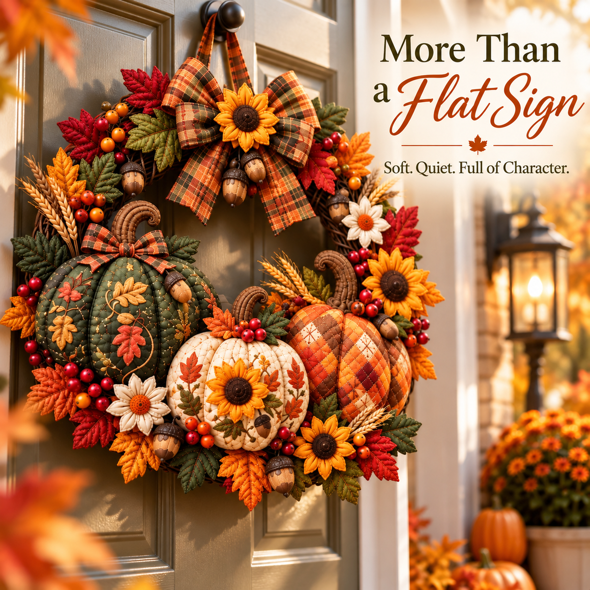 ⏰ LIMITED-TIME 49%OFF⏰🏡 Personalized Custom Die-Cut Quilted Fabric Door Hanger for Entryway & Porch 🎀