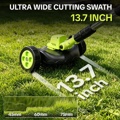 🔥48% OFF 3-in-1 Cordless Grass Trimmer with Wheels – Brushless Lawn Edger & Mini Mower