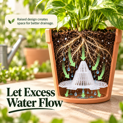 🌱 Raised 3D Plant Pot Drainage Mesh Pads – Non-Clogging Soil Retention Liners 🌿