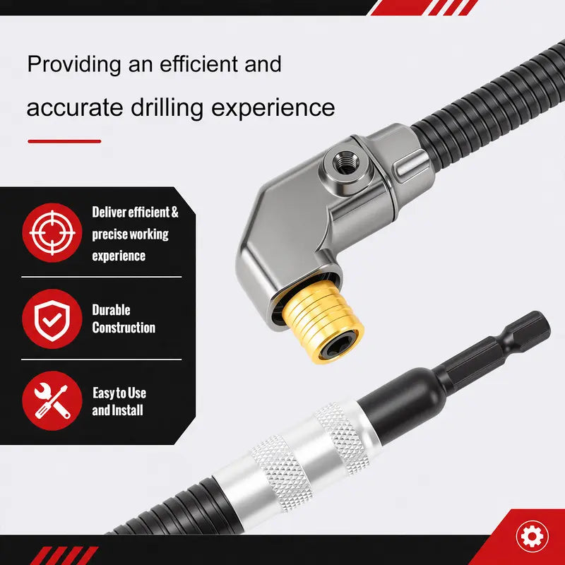 🔧 50% OFF Flexible Right Angle Drill Extension — Reach Screws Your Drill Can't