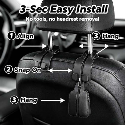 🔥 Save 50% Today 2-Pack Headrest Hooks 🚗 Keep Your Car Organized