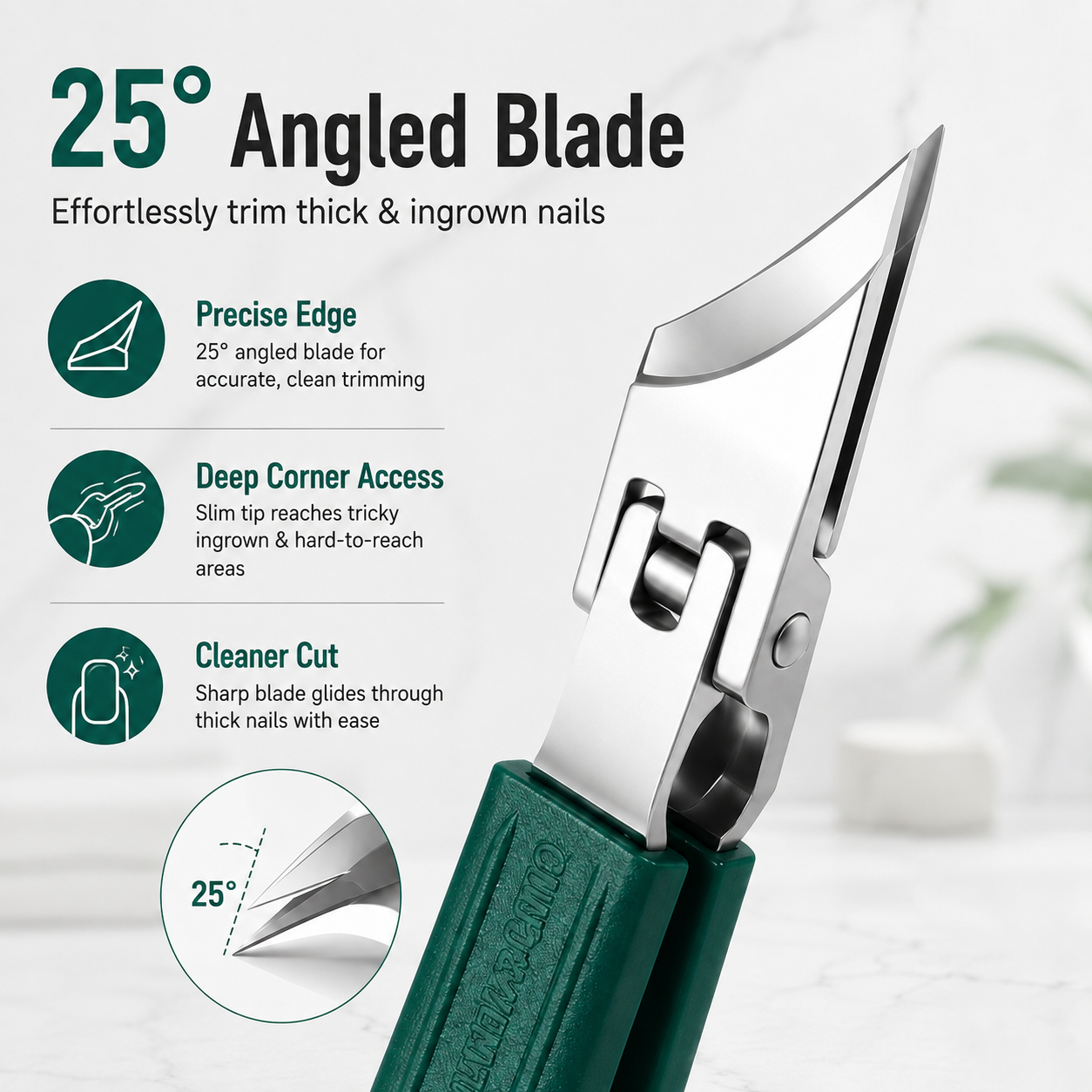✂️ 49% OFF Today-Precision 25° Angled Nail Clipper Set