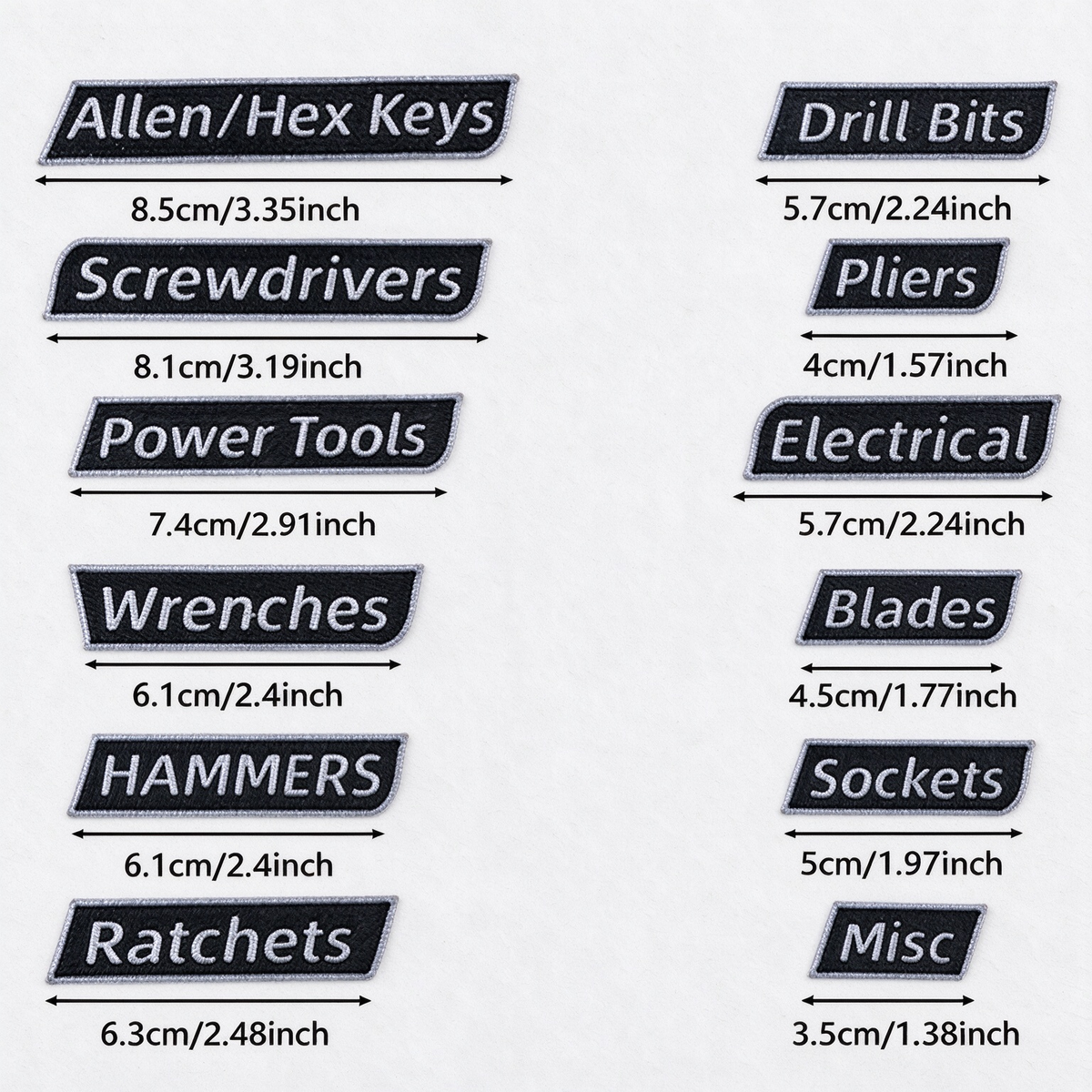 🌟12-Pack Premium Magnetic Rectangular Toolbox Labels