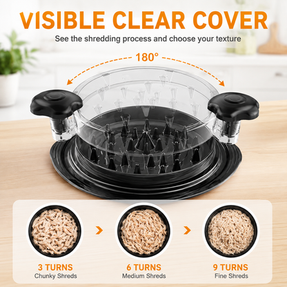 🍗 49% OFF Chicken Shredder Tool – Fast Twist Meat Shredder with Clear Lid