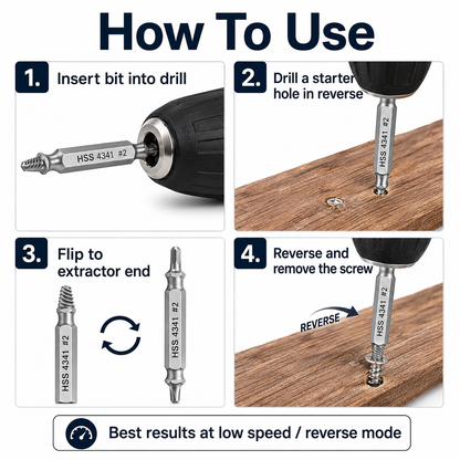 🔥 50% OFF 6-Piece Damaged Screw Extractor Set – Remove Stripped, Broken & Rusted Screws Fast