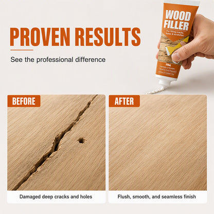 🔥49% OFF 2 Pack-Professional Wood Filler Repair Paste – Fill Cracks, Holes & Scratches