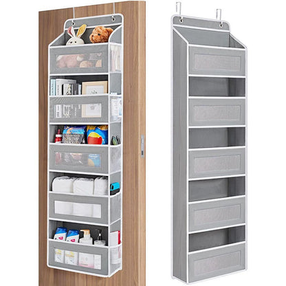 🔥 50% OFF 5-Tier Over-the-Door Organizer – Extra Side Mesh Pockets for More Storage 🚪