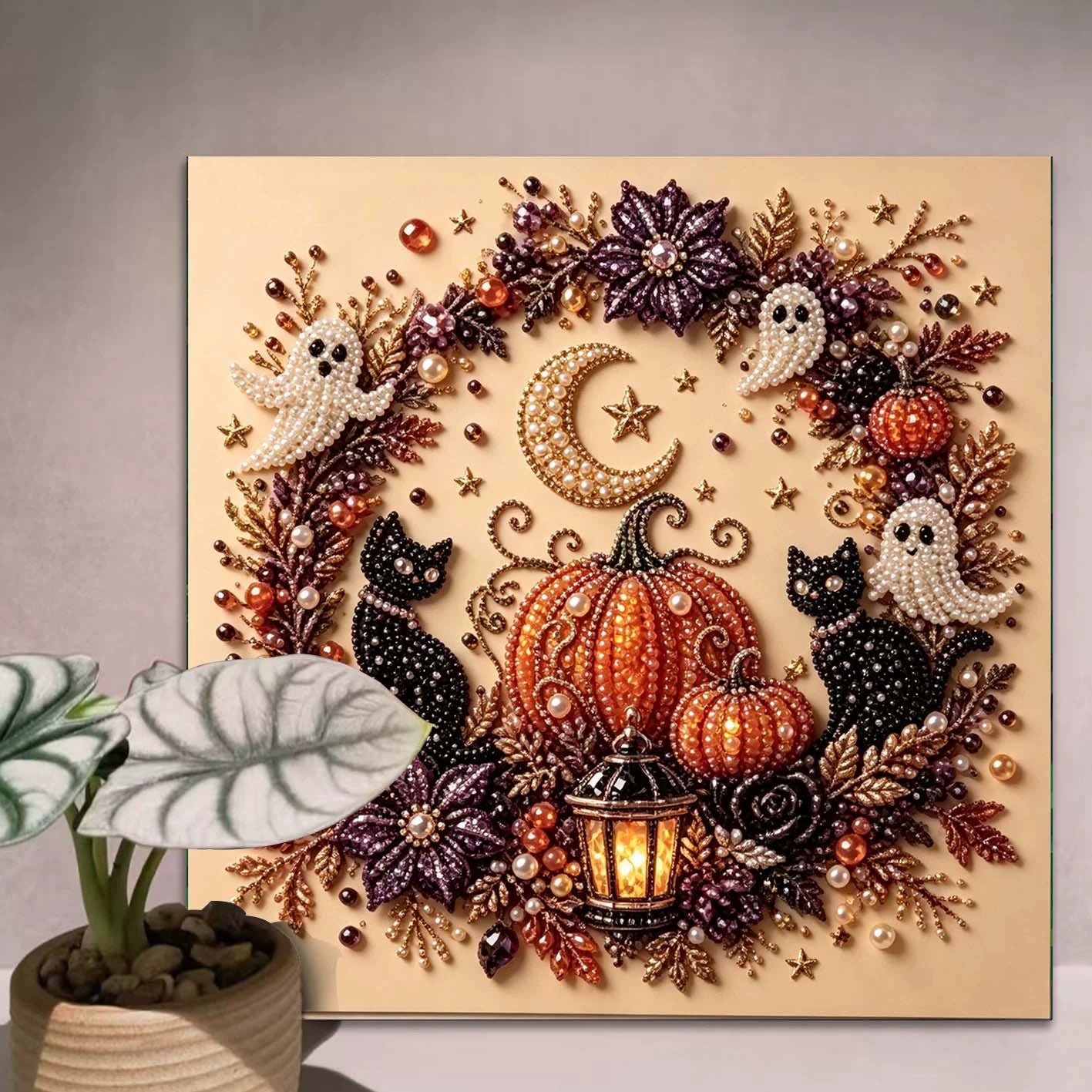 🎃 50% OFF Halloween DIY Pearl Art Kit ✨ Create, Sparkle & Decorate 🎁 Perfect Halloween Gift
