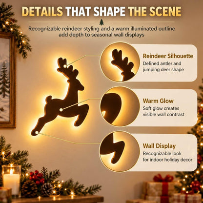 🎄 50% OFF 8-Piece Santa & Reindeer Christmas Wall Lights – Create a Complete Holiday Scene
