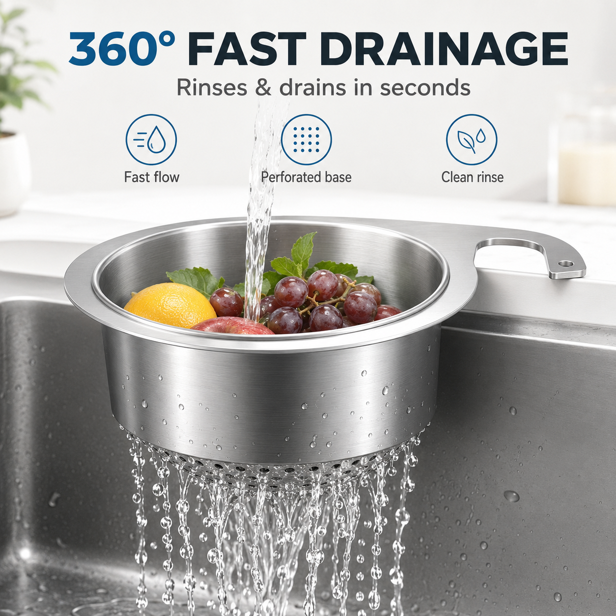 🔥 48% OFF 304 Stainless Steel Hanging Sink Strainer Basket – Rinse, Drain & Prep With Ease