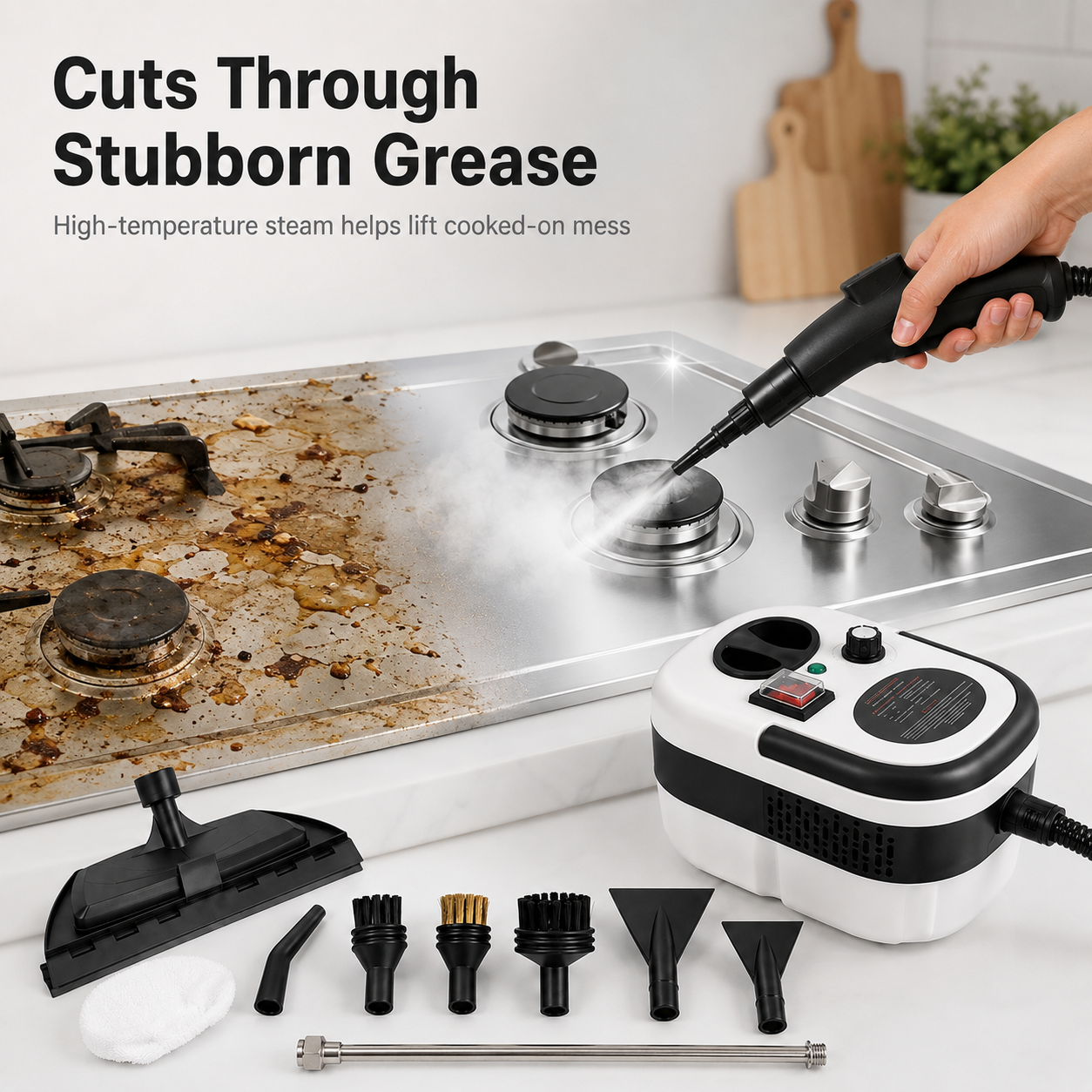 🔥 48% OFF Portable Steam Cleaner for Kitchen, Grout, Upholstery & Car Interiors