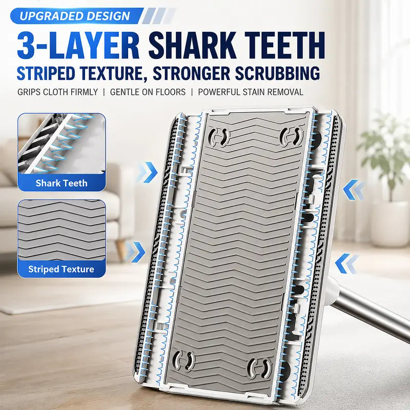 🔥 49% OFF Telescopic Cloth-Clamp Mop – Reach More, Clean With Less Effort
