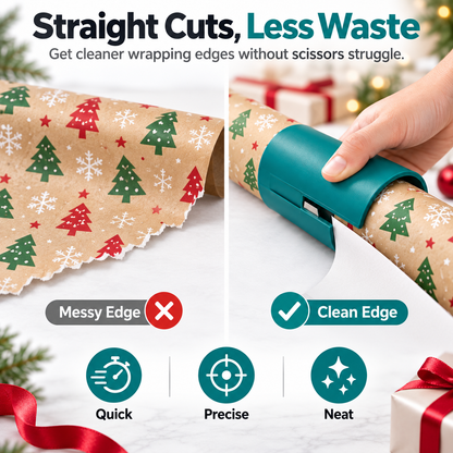 🎄 FINAL HOLIDAY SALE — 50% OFF 3PCS Smart Wrapping Paper Cutter for Faster, Straighter Gift Wrap 🎁