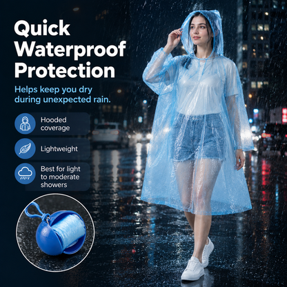 🌧️ 50% OFF Pocket-Sized Disposable Rain Poncho Capsule