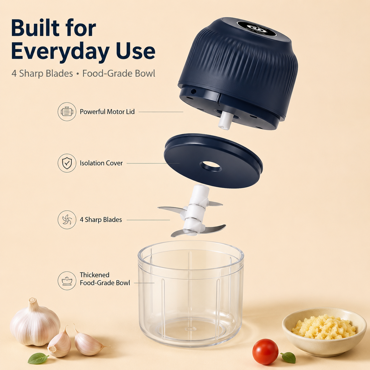🔥 50% OFF Today! Mini Electric Food Chopper — Chop Fresh Ingredients In Seconds ⚡