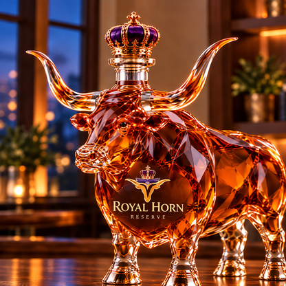 🐂 Texas Longhorn Collector’s Bottle 👑 Sculpted Display & Gift Box
