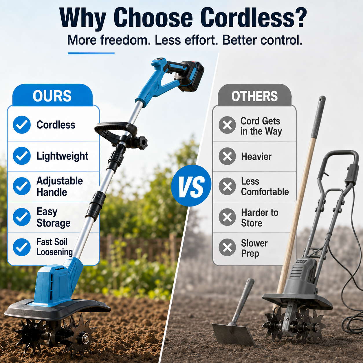 🔋 50% OFF Cordless Garden Cultivator with 2 Batteries – Work Longer, Move Freely 🌱