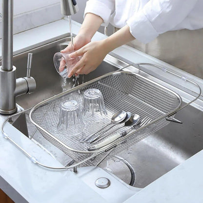 ✨ Save 50% Today 🥬 Expandable Over-the-Sink Strainer Basket – Rinse, Drain & Dry with Ease