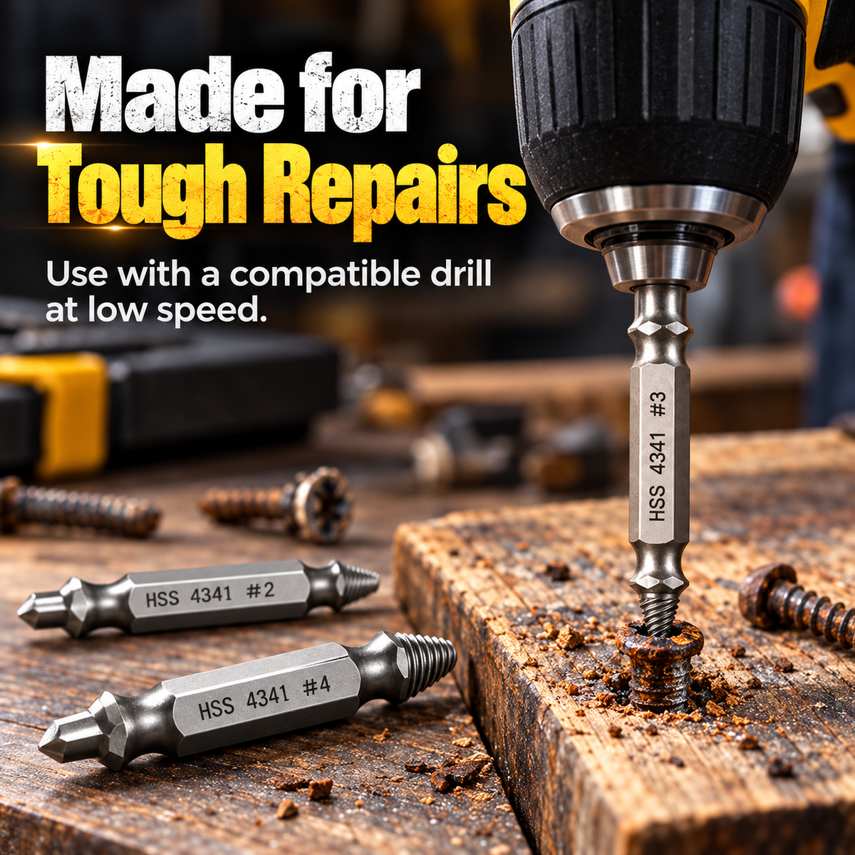 🔧 6-Piece Double-Ended Screw Extractor Set – For Stripped, Broken & Rusty Screws